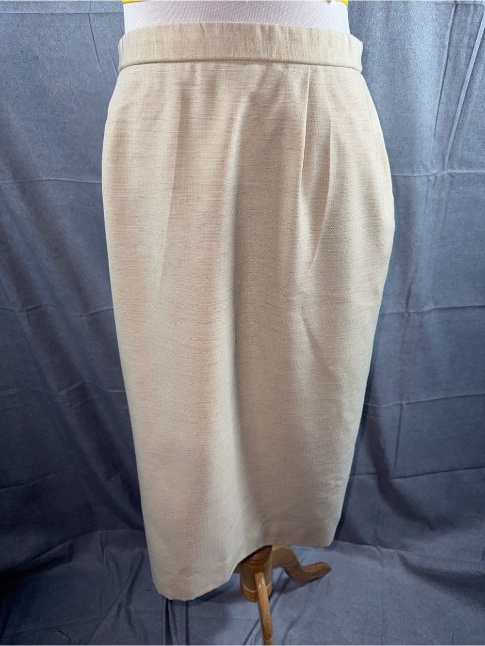 2493-Vintage Pendleton Cream A-Line Wool Blend Skirt